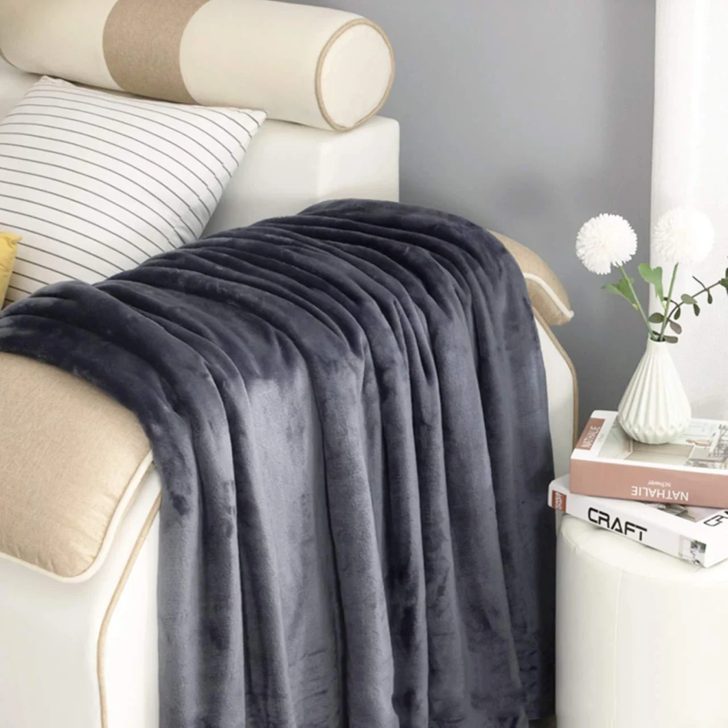 Microfiber Throw Fleece Bed Blanket Wholesale Cheap Solid Color Flannel Blanket Summer Blanket