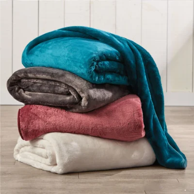 Microfiber Throw Fleece Bed Blanket Wholesale Cheap Solid Color Flannel Blanket Summer Blanket