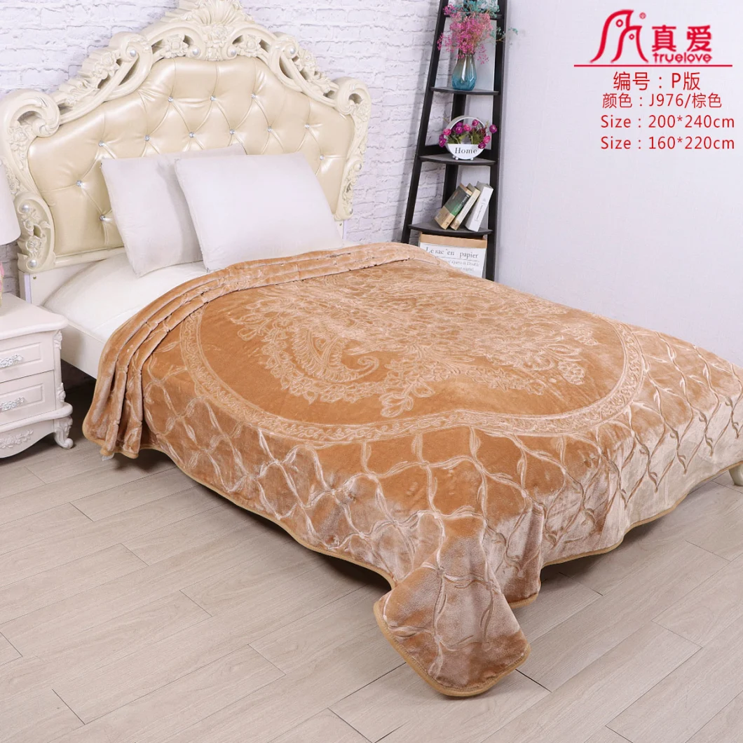 China Truelove Mink Cloudy Embossing Pure Solid Faux Soft Fur Throw Blanket Super Soft Throw Blanket Embossed Adults Kids Raschel Emboss Blanket