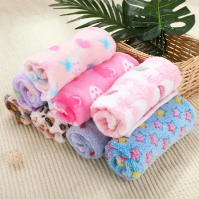 Soft and Comfortable Warm Heart Pattern Coral Fleece Pet Blanket