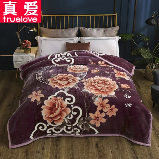 China Minky Home Winter Wedding Festival Raschel Polar Fleece Bed Blankets Truelove Flower Floral Animal Flannel Cloudy Sherpa Mink Korean Blanket Manufacturer