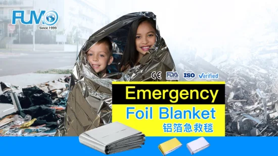 Customized Office Emergency Balnekt Pet Emegency Windproof Aluminum Foil Blanket with ISO13485 Against Cold